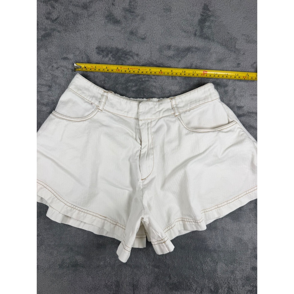 Anthropologie White Jean Skirty Shorts Wide Leg Flare A-Line Boho Chic Summer S - Picture 6 of 8